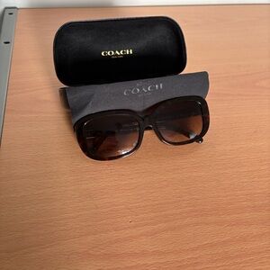 COACH Women's Tortoiseshell Frame Sunglasses with Brown Lenses